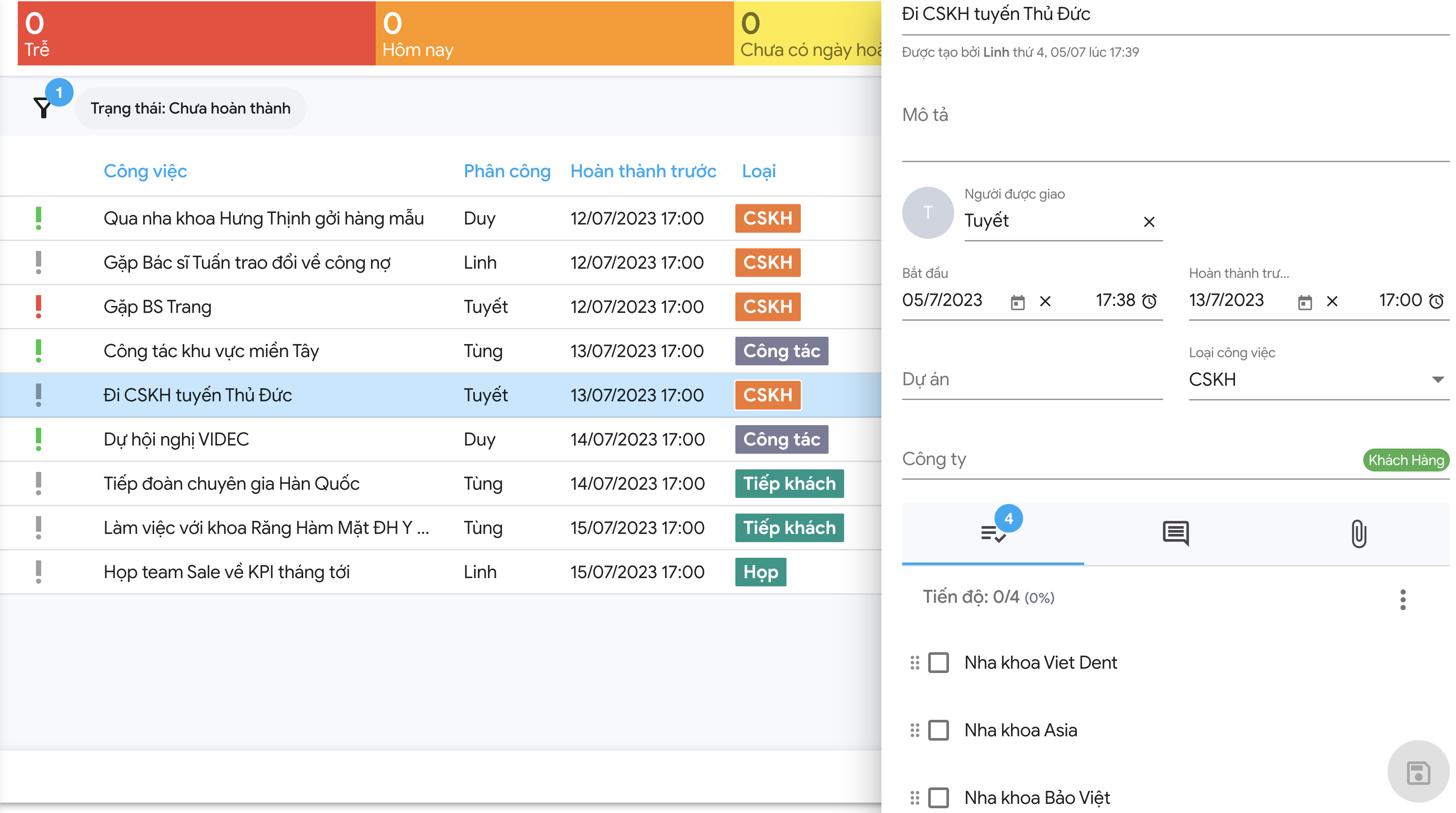 Task Management - Dental Lab Management Software