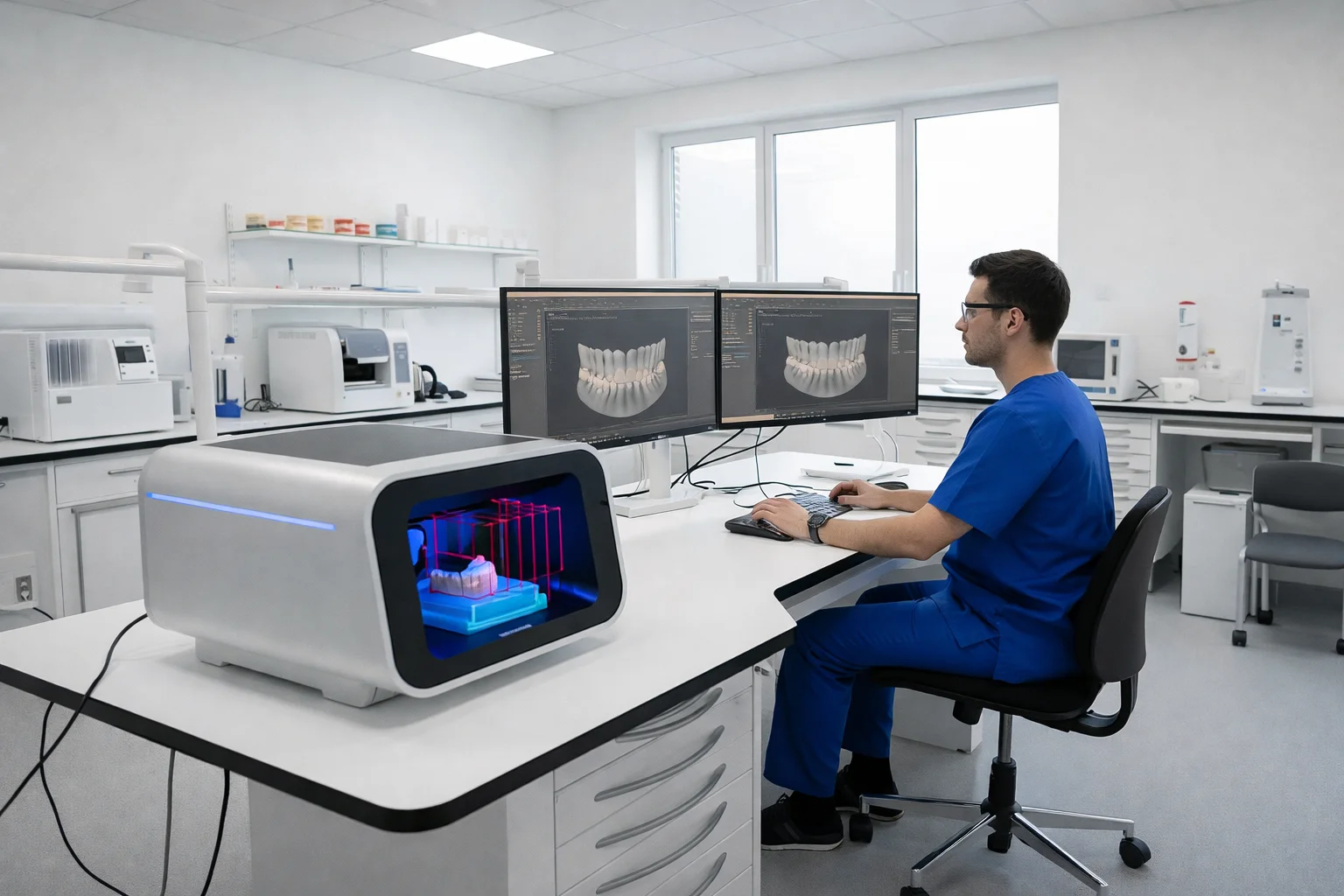 Kỹ thuật viên Labo nha khoa thiết kế CAD trên máy tính - Phần mềm quản lý labo nha khoa giá rẻ, cho dùng thử miễn phí